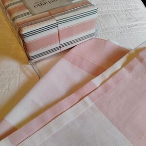 Athena Pink and White Queen Sheet Set And Pink And White Curtains